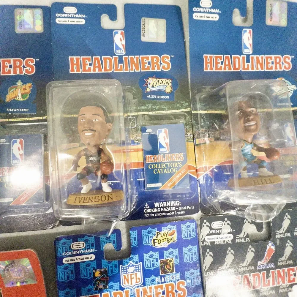 Vintage 1990's Headliners‎ Sports Figures Ten NBA NFL NHL Sports Figures NIP